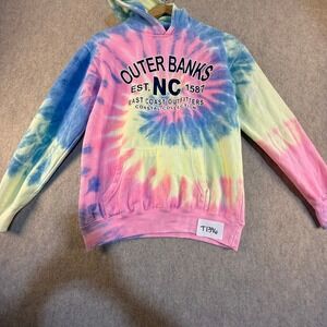 Sunsations Outer Banks NC Tie Dye Hoodie Pink Blue Yellow Youth 14/16 T1396‎